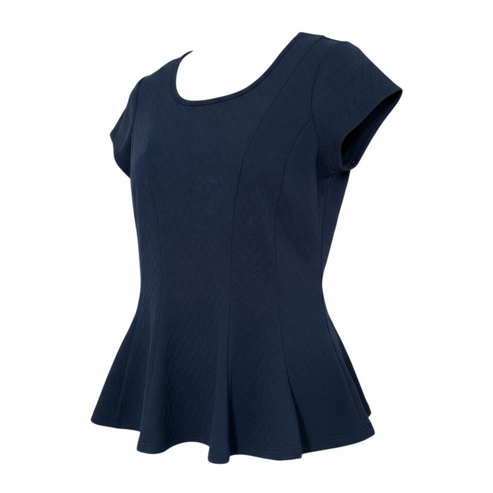 BCX Navy Blue Women's Peplum Top